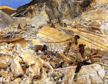 Bringing Down Marble from the Quarries in Carrara